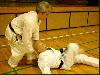 Démonstration d'une technique du kata seipai par Maître NAITO sur Willy FRUCHOUT.